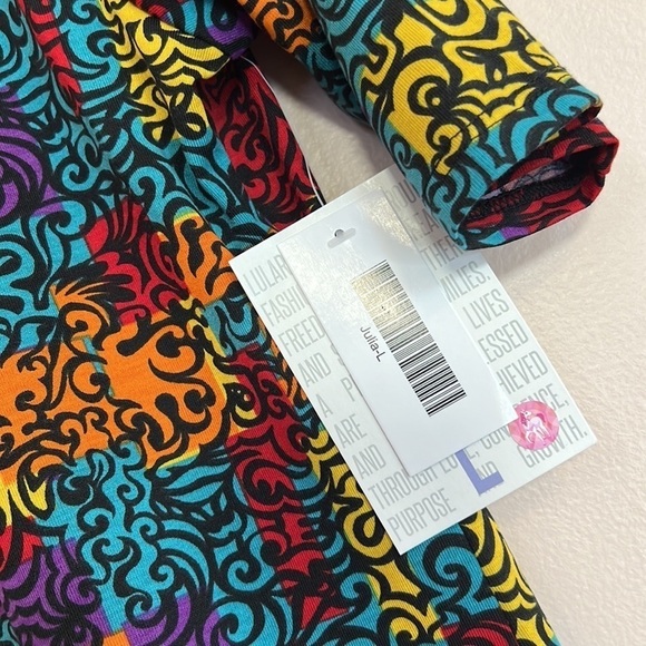 LulaRoe Julia dress size Large colorful - Picture 3 of 6